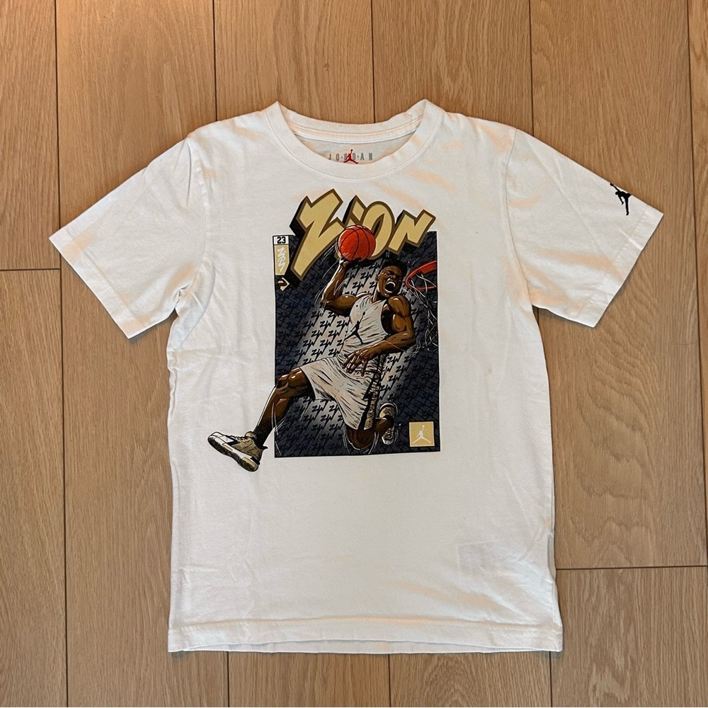 Air Jordan Youth Zion T-shirt Size Large 12-13yrs White Tee